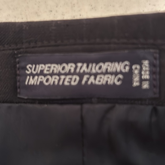 Nautica Men’s Size 44L Blazer Suit Coat 100% Wool Black Subtle Windowpane Plaid - Picture 5 of 11